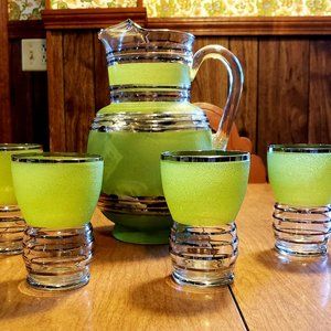 Mid Century Retro Pitcher and Glasses
